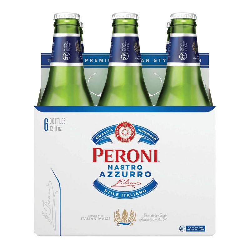 slide 7 of 7, Peroni Nastro Azzurro Lager Beer - 6pk/12 fl oz Bottles, 6 ct; 12 fl oz