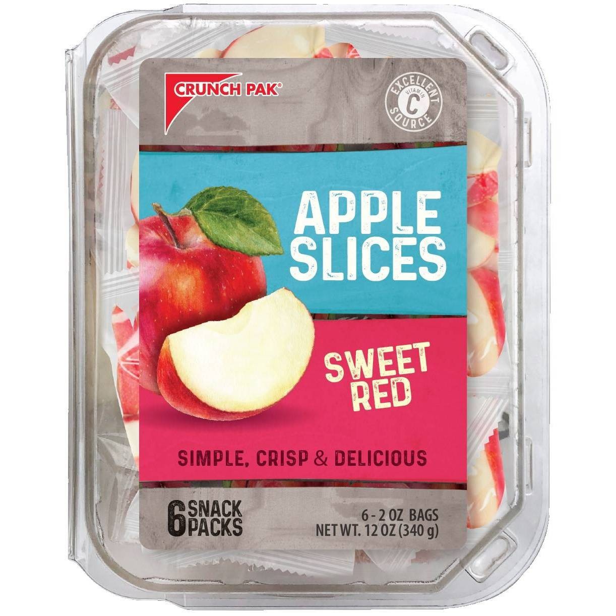 slide 1 of 4, Crunch Pak Sweet Apple Slices - 6pk, 6 ct