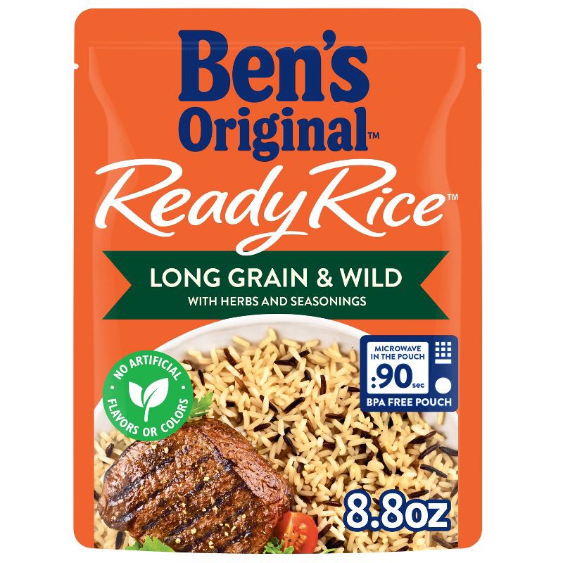 slide 1 of 6, Ben's Original Ready Rice Long Grain & Wild Rice Microwavable Pouch - 8.8oz, 8.8 oz