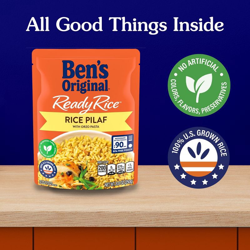 slide 5 of 6, Ben's Original Ready Rice Rice Pilaf Microwavable Pouch - 8.8oz, 8.8 oz