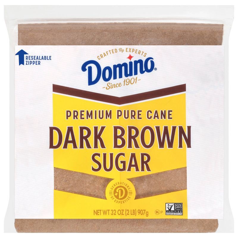 slide 1 of 5, Domino Premium Pure Cane Dark Brown Sugar - 2lbs, 2 lb