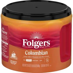 Folgers Colombian Medium Roast Ground Coffee - 22.6oz: Unflavored