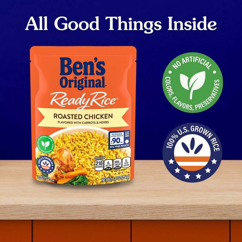 slide 5 of 6, Ben's Original Ready Rice Roasted Chicken Rice Microwavable Pouch - 8.8oz, 8.8 oz