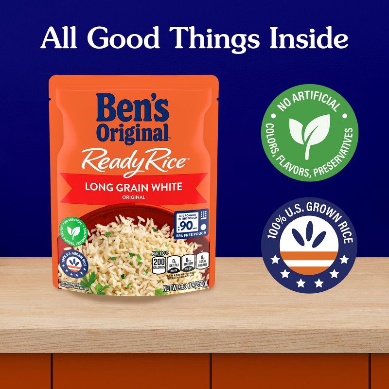 slide 5 of 6, Ben's Original Ready Rice White Rice Microwavable Pouch - 8.8oz, 8.8 oz