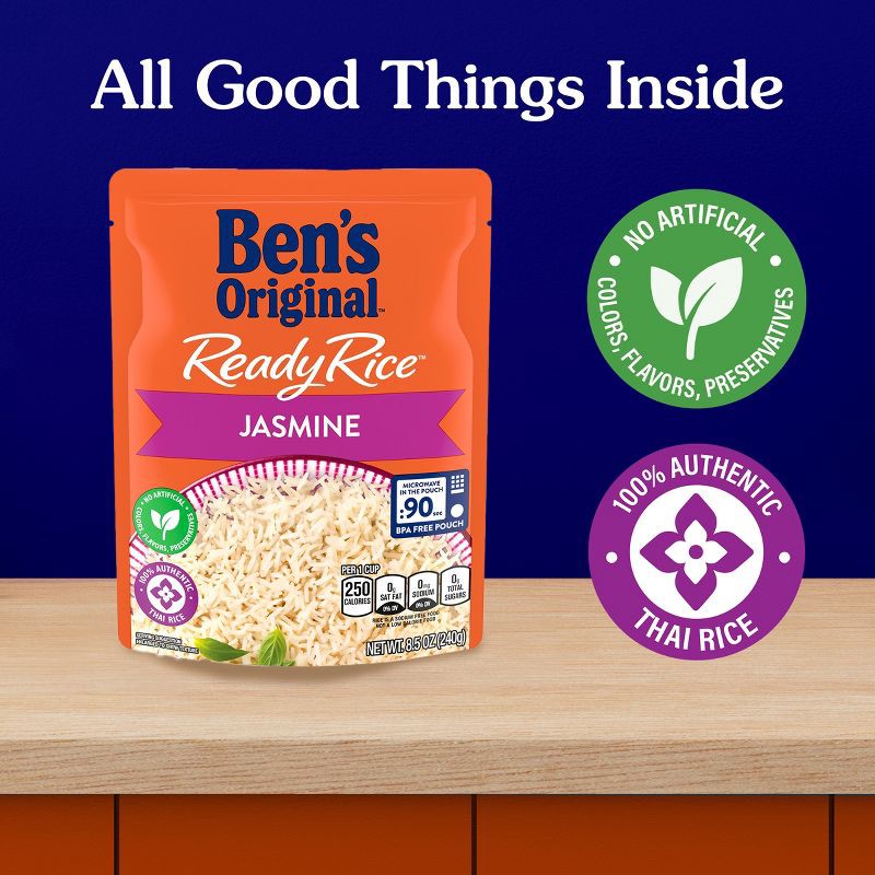 slide 5 of 6, Ben's Original Ready Rice Jasmine Rice Microwavable Pouch - 8.5oz, 8.5 oz