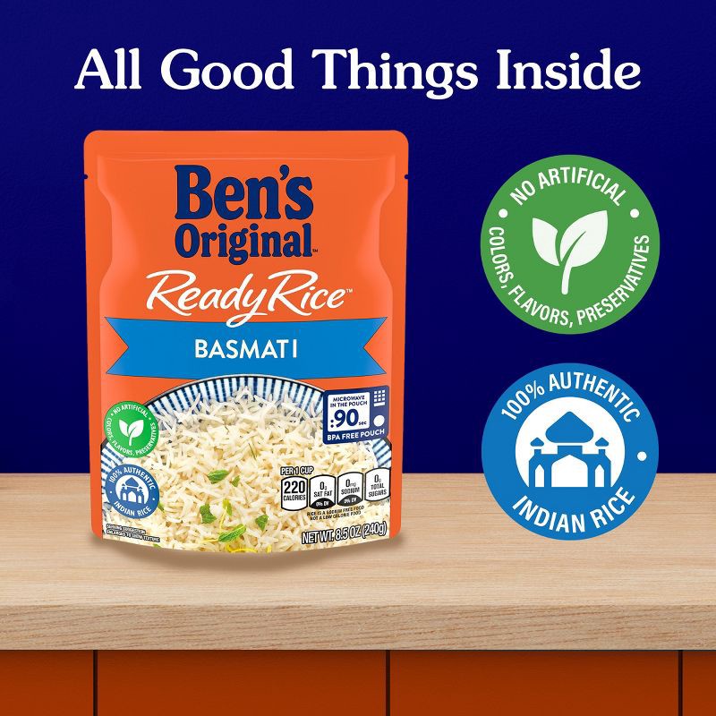 slide 5 of 6, Ben's Original Ready Rice Basmati Microwavable Pouch - 8.5oz, 8.5 oz