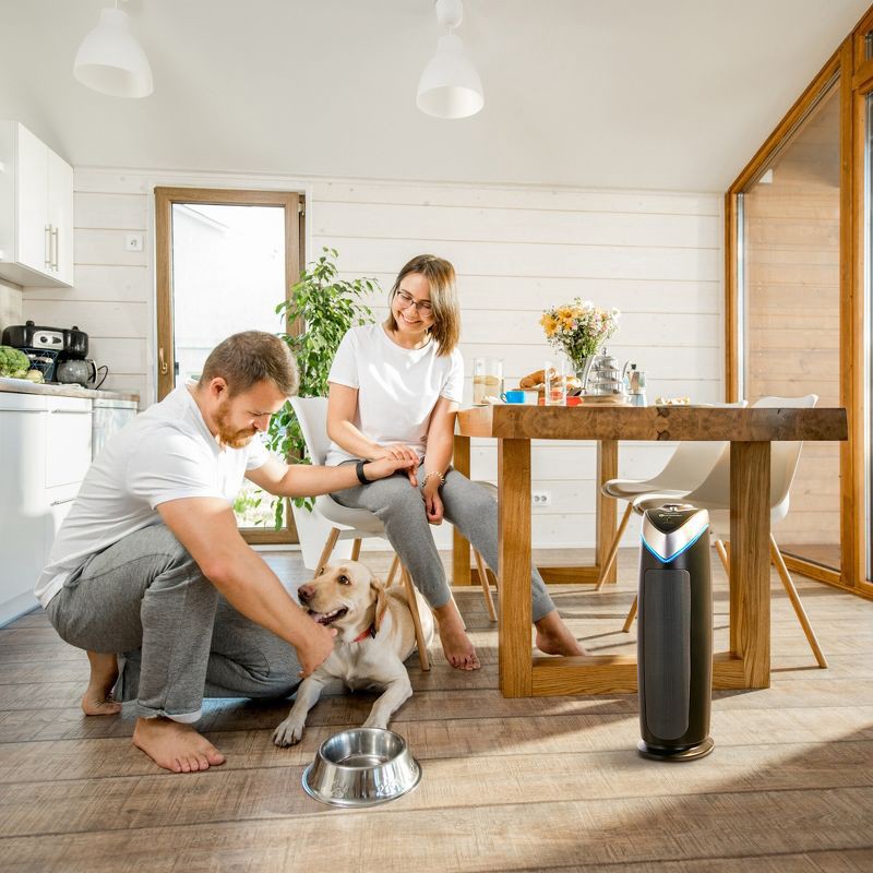 slide 4 of 15, Germ Guardian Air Purifier with HEPA Filter and UVC Black: Germicidal UV, Carbon Filter, 3 Settings, 500-800 sq. ft. Coverage, 1 ct