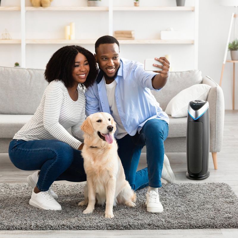 slide 6 of 15, Germ Guardian Air Purifier with HEPA Filter and UVC Black: Germicidal UV, Carbon Filter, 3 Settings, 500-800 sq. ft. Coverage, 1 ct