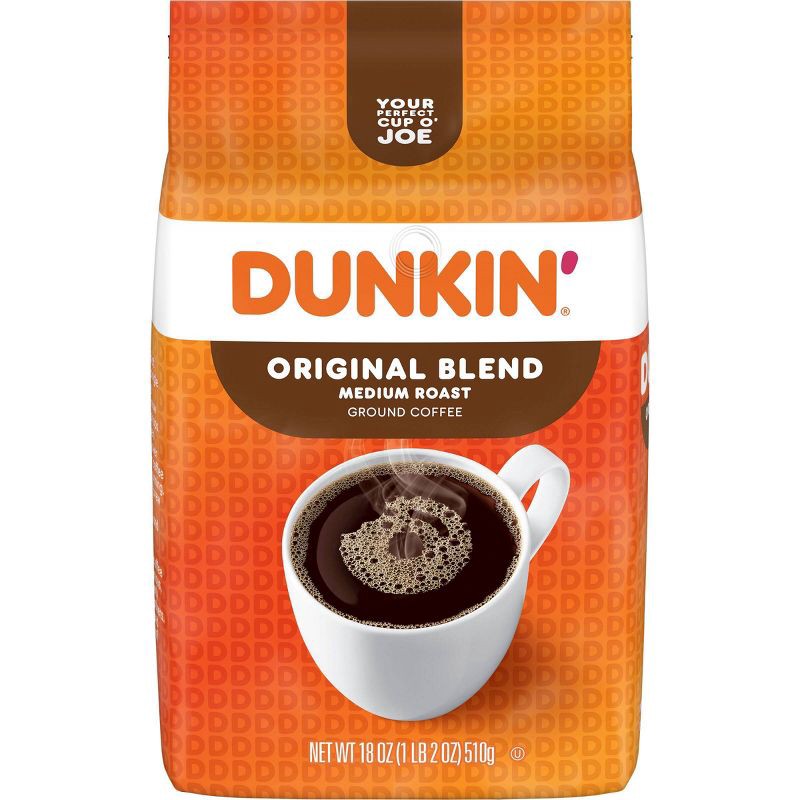 slide 1 of 11, Dunkin' Donuts Dunkin' Original Blend Ground Coffee Medium Roast - 18oz, 18 oz