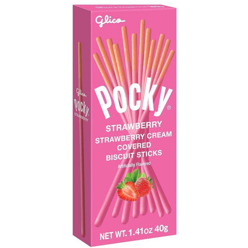 slide 4 of 5, Glico Pocky Strawberry Cream Covered Biscuit Sticks - 1.41oz, 1.41 oz