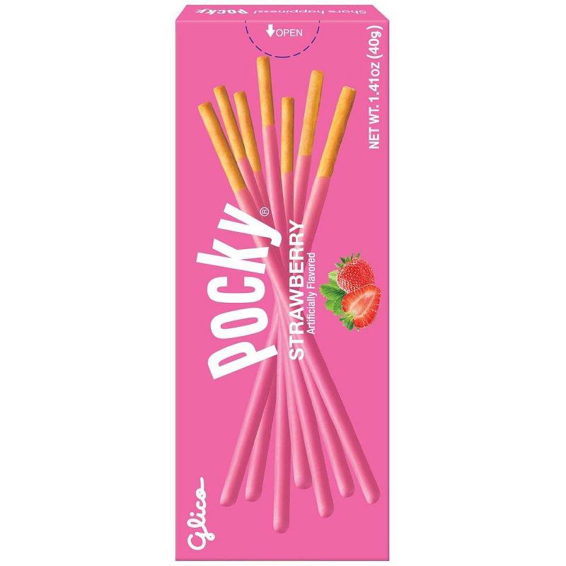 slide 5 of 5, Glico Pocky Strawberry Cream Covered Biscuit Sticks - 1.41oz, 1.41 oz