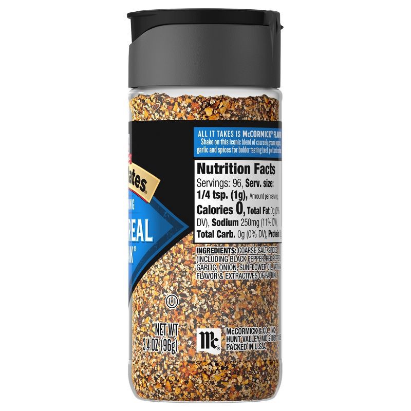 slide 22 of 23, McCormick Grill Mates Gluten Free Montreal Steak Seasoning - 3.4oz, 3.4 oz