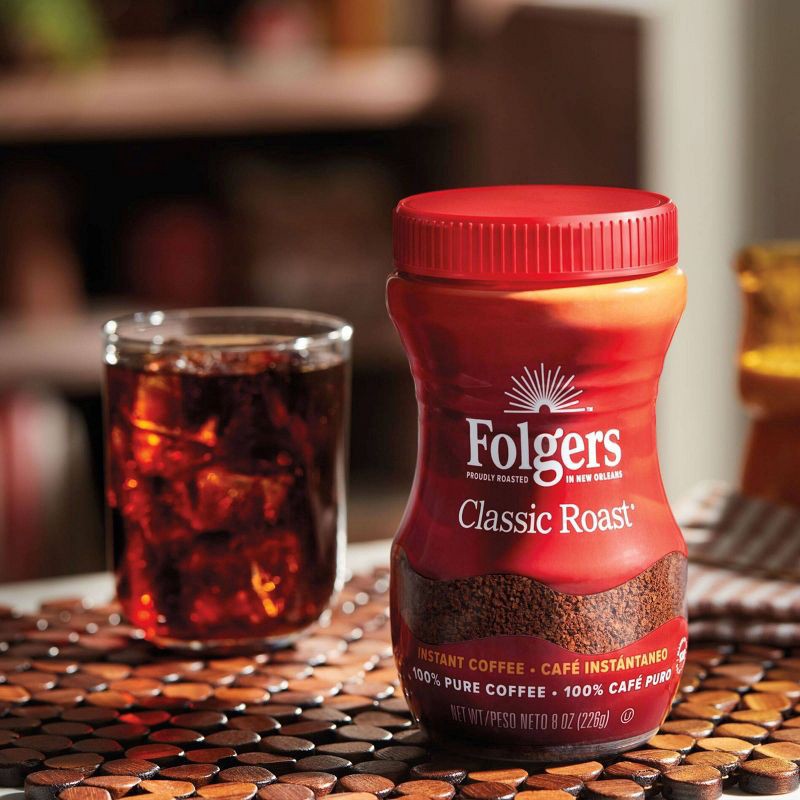 slide 2 of 6, Folgers Classic Medium Roast Instant Coffee - 8oz, 8 oz