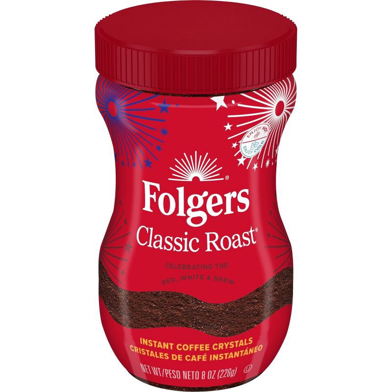 slide 1 of 1, Folgers Classic Roast Instant Coffee , Limited- Edition Jar for America's 250th Anniversary - 8oz, 8 oz