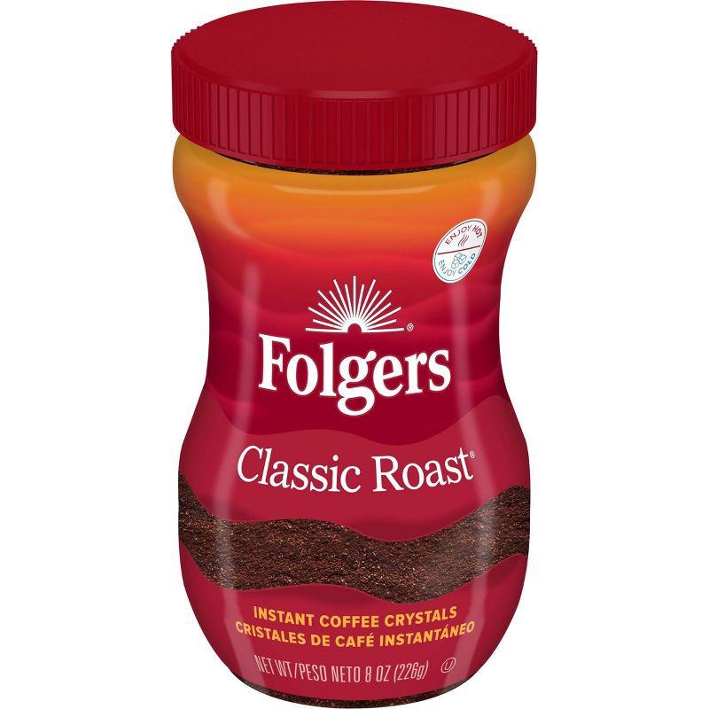 slide 1 of 6, Folgers Classic Medium Roast Instant Coffee - 8oz, 8 oz