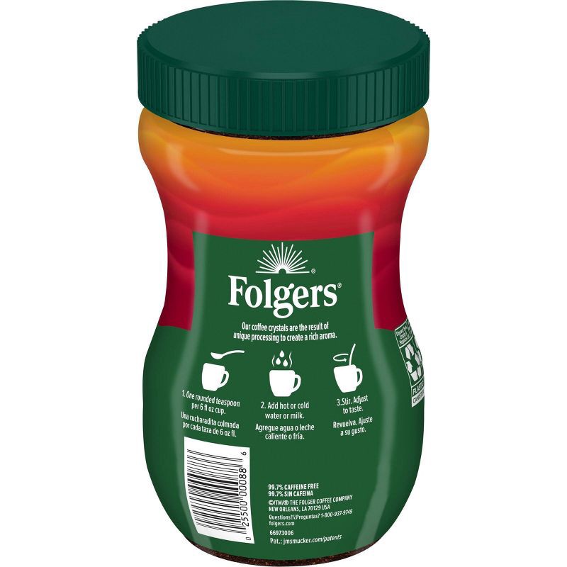 slide 2 of 6, Folgers Classic Medium Roast Instant Coffee - Decaf - 8oz, 8 oz