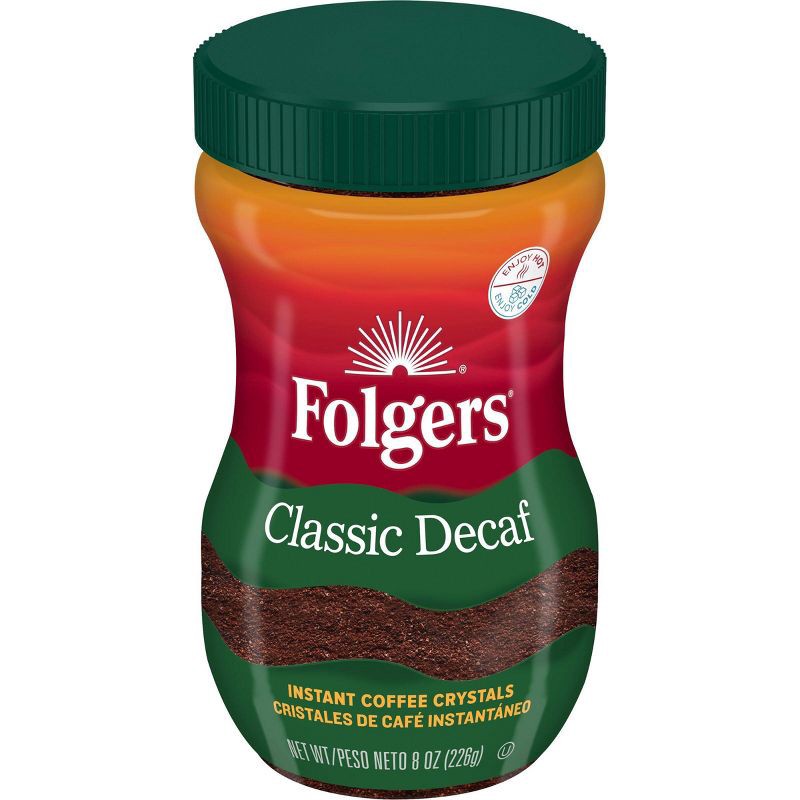 slide 1 of 6, Folgers Classic Medium Roast Instant Coffee - Decaf - 8oz, 8 oz