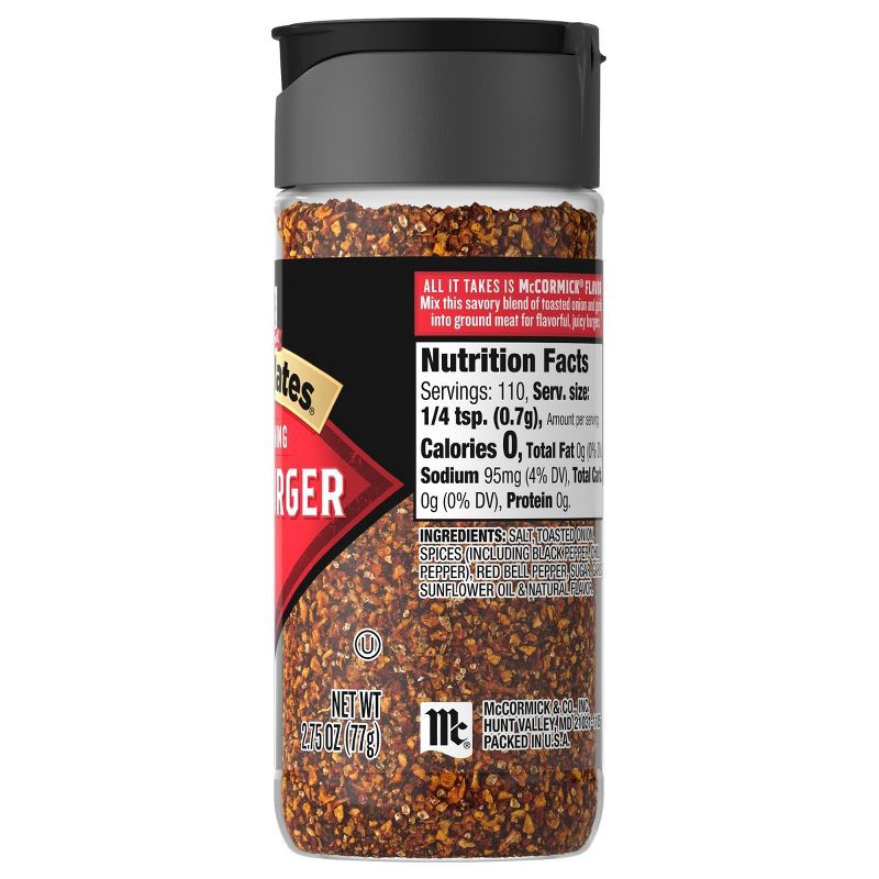 slide 4 of 10, McCormick Grill Mates Gluten Free Hamburger Seasoning - 2.75oz, 2.75 oz