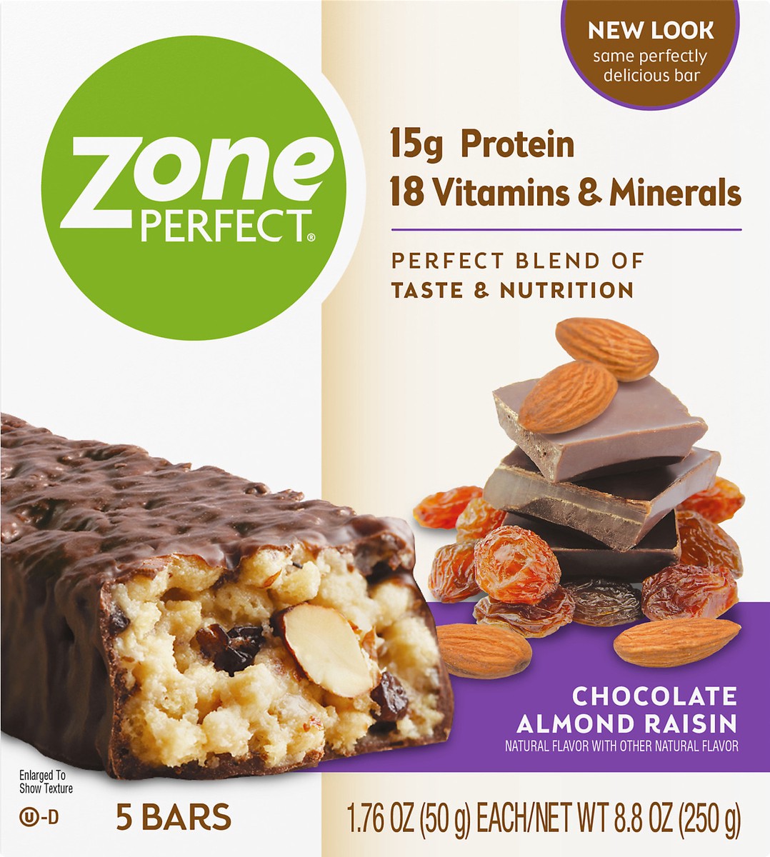 slide 6 of 11, Zone Perfect Chocolate Almond Raisin Nutrition Bars 5 ea, 5 ct