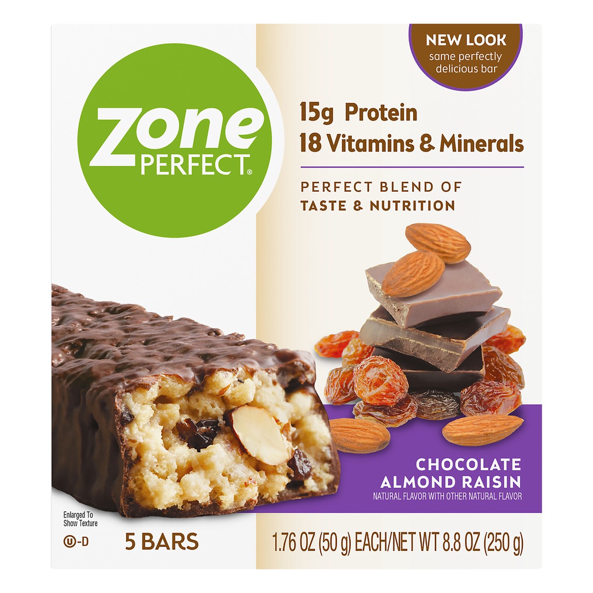 slide 8 of 11, Zone Perfect Chocolate Almond Raisin Nutrition Bars 5 ea, 5 ct