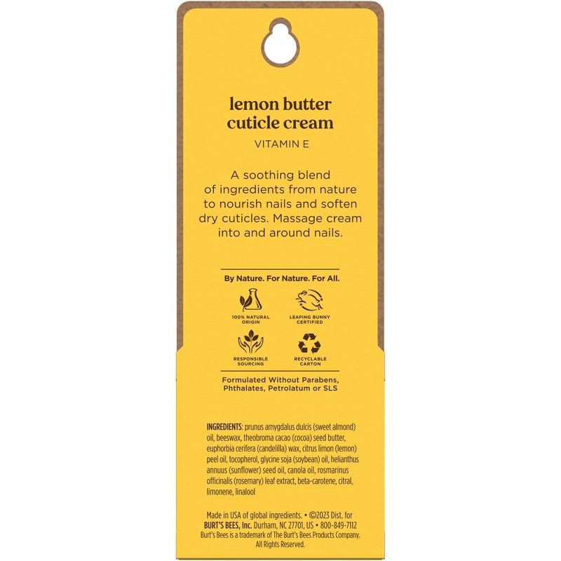slide 2 of 6, Burt's Bees Lemon Butter Cuticle Cream - 0.6 fl oz, 0.6 fl oz