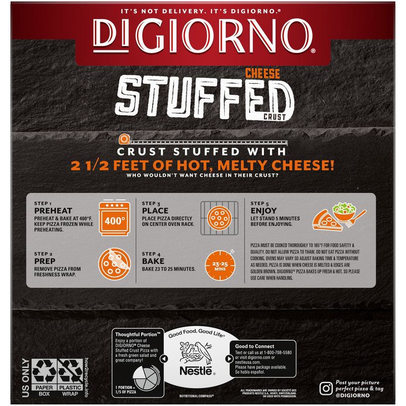 slide 2 of 6, DiGiorno Cheese Stuffed Crust Supreme Frozen Pizza - 26.4oz, 26.4 oz