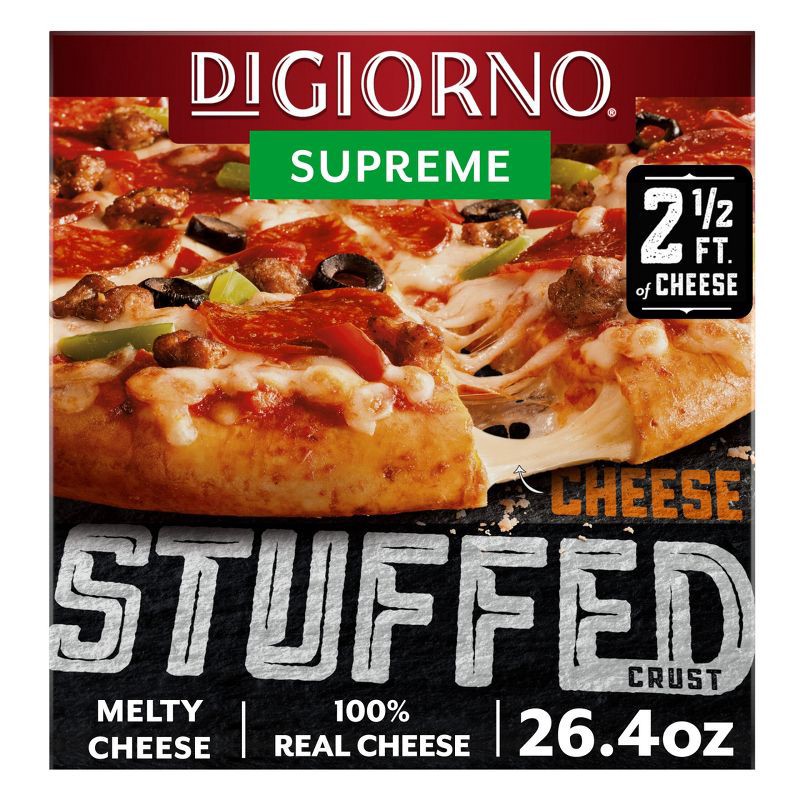 slide 1 of 6, DiGiorno Cheese Stuffed Crust Supreme Frozen Pizza - 26.4oz, 26.4 oz