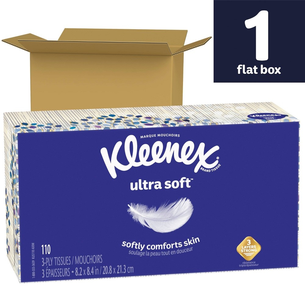 slide 2 of 10, Kleenex Ultra Soft Facial Tissue - 1pk/110ct, 110 ct