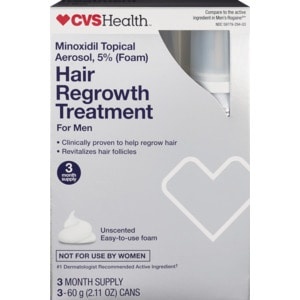 slide 1 of 1, CVS Health Easy-To-Use Hair Regrowth Foam Treatment For Men Unscented, 6 oz
