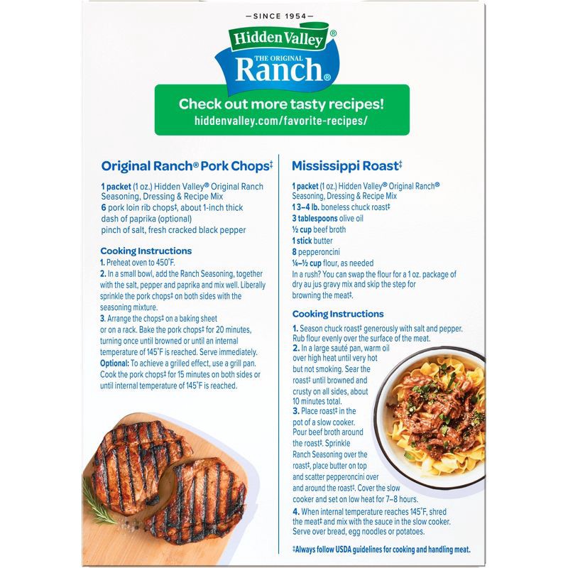 slide 2 of 10, Hidden Valley Original Ranch Salad Dressing & Seasoning Mix - Gluten Free - 1oz/4pk, 4 ct; 1 oz