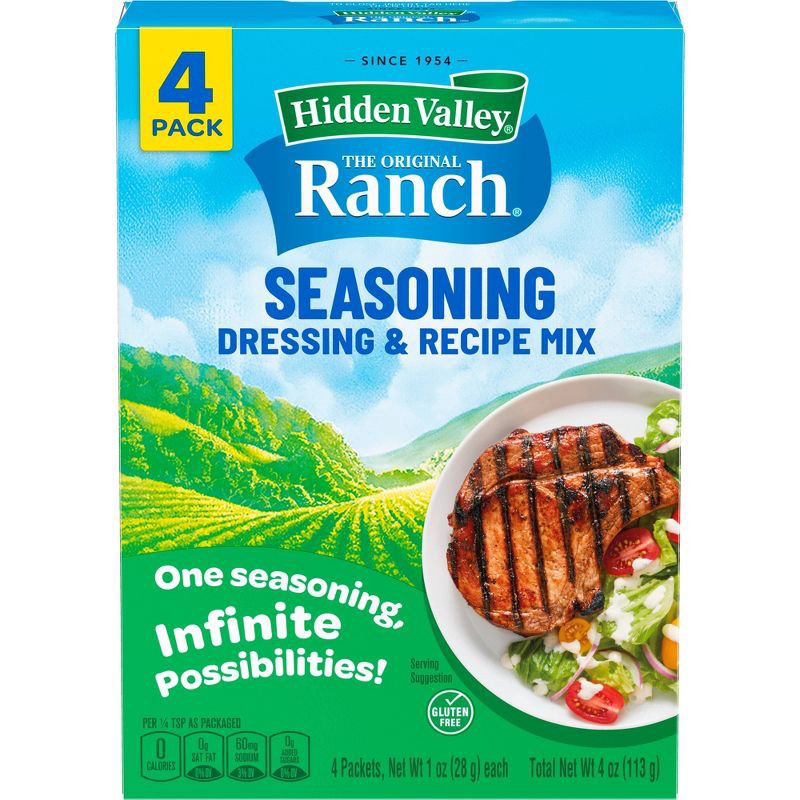 slide 10 of 10, Hidden Valley Original Ranch Salad Dressing & Seasoning Mix - Gluten Free - 1oz/4pk, 4 ct; 1 oz