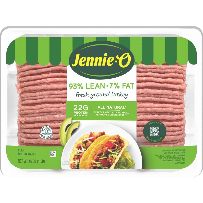 slide 1 of 6, Jennie-O All-Natural 93/7 Ground Turkey - 16oz, 16 oz