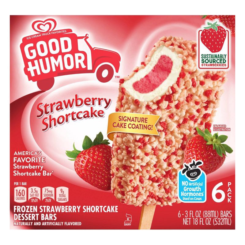 slide 2 of 7, Good Humor Strawberry Shortcake Frozen Dessert Bars - 6pk, 6 ct