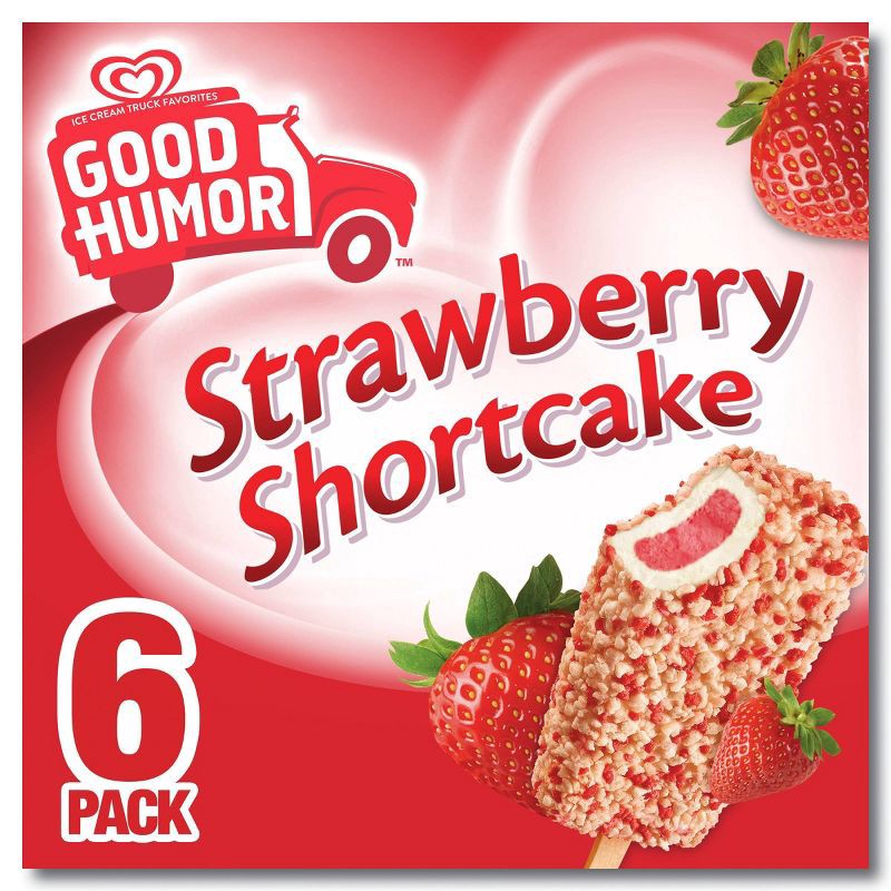 slide 1 of 7, Good Humor Strawberry Shortcake Frozen Dessert Bars - 6pk, 6 ct