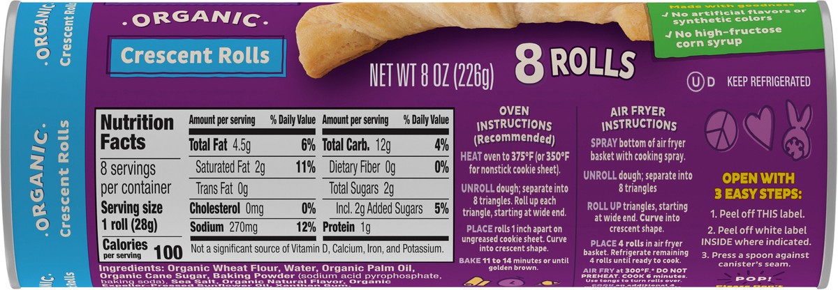 slide 8 of 13, Annie's Organic Crescent Rolls, 8 Rolls, 8 oz., 8 oz