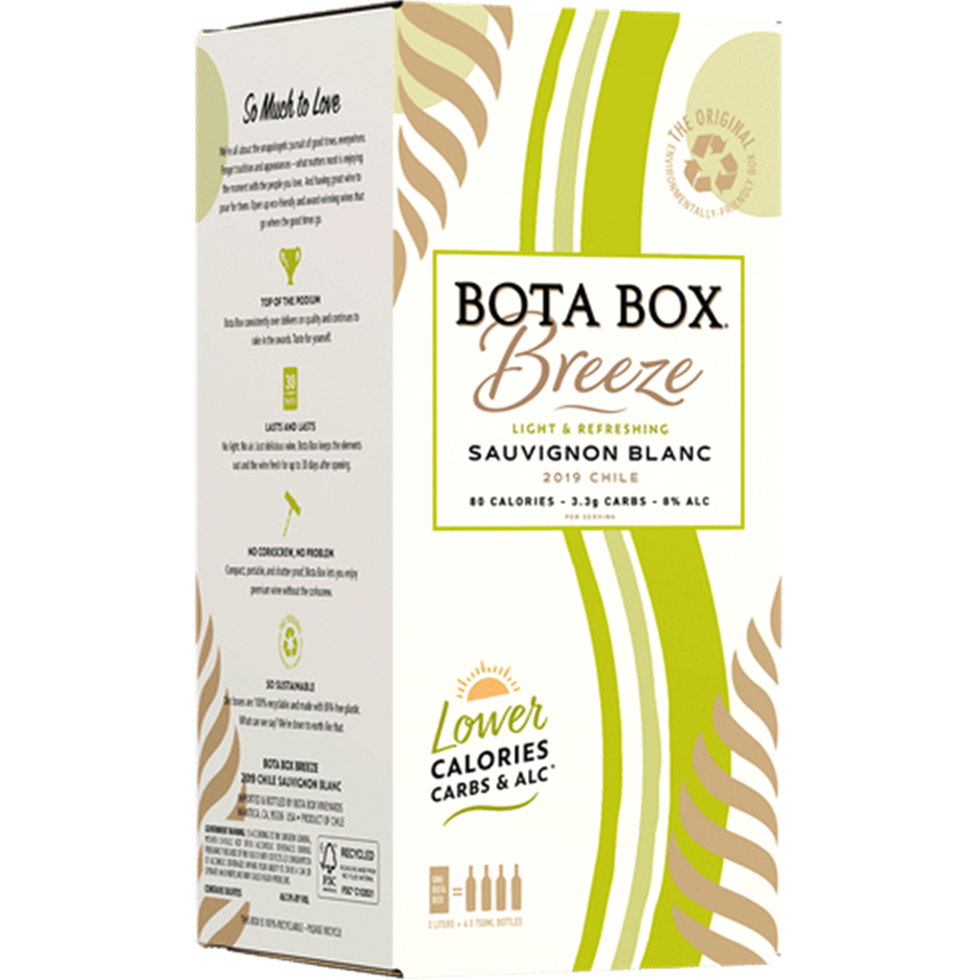 slide 1 of 1, Bota Box Breeze Chile Sauvignon Blanc 4 - 750 ml Bottles, 3 liter