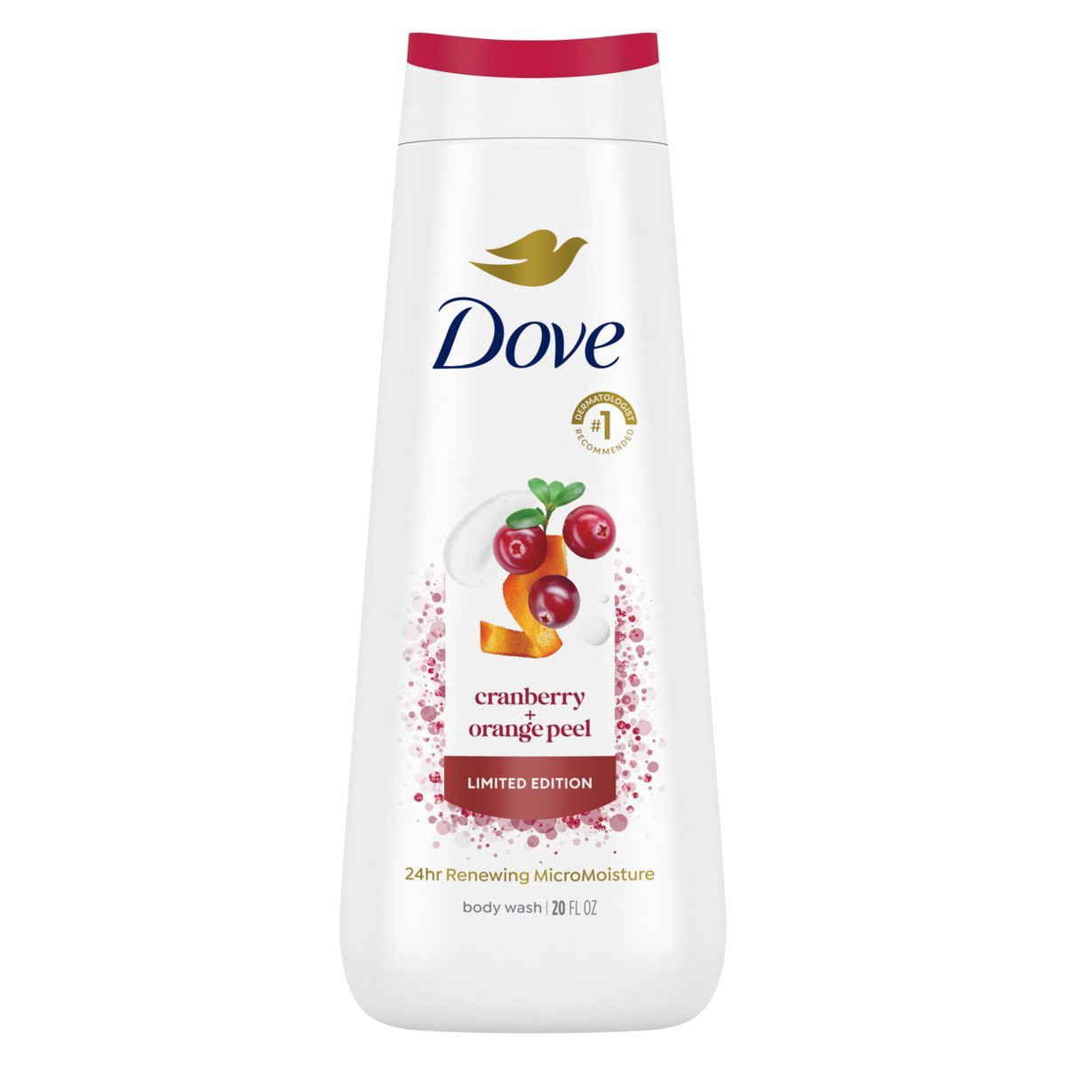 slide 1 of 1, Dove Limited Edition Body Wash - Cranberry & Orange Peel, 20 oz