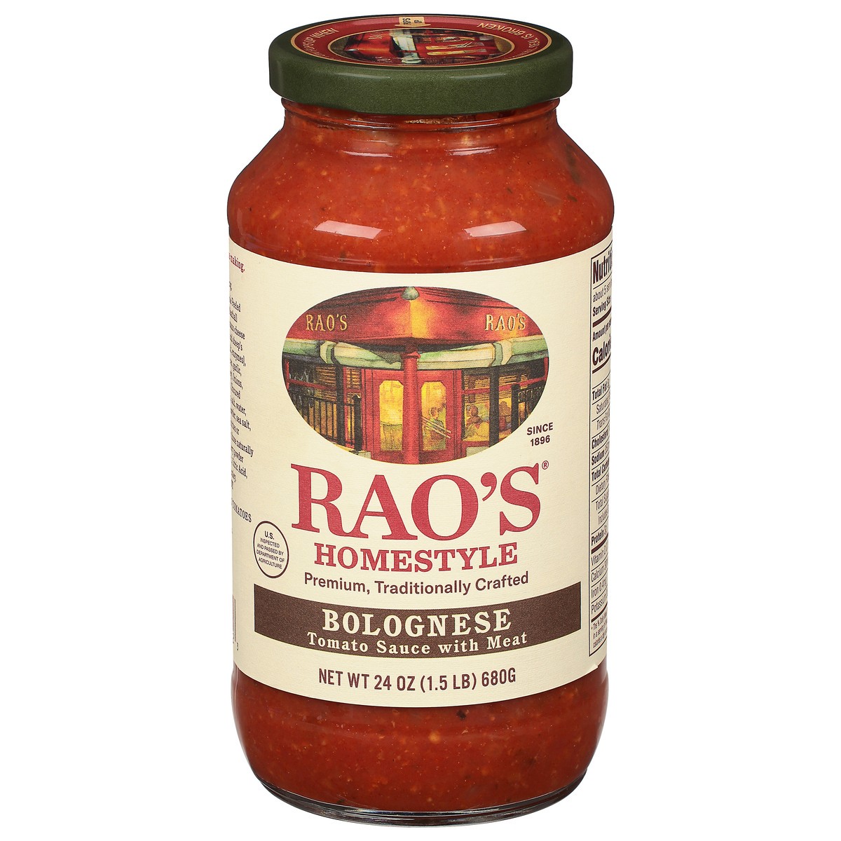 slide 1 of 8, Rao's Homemade Homestyle Bolognese Tomato Sauce with Meat 24 oz, 24 oz