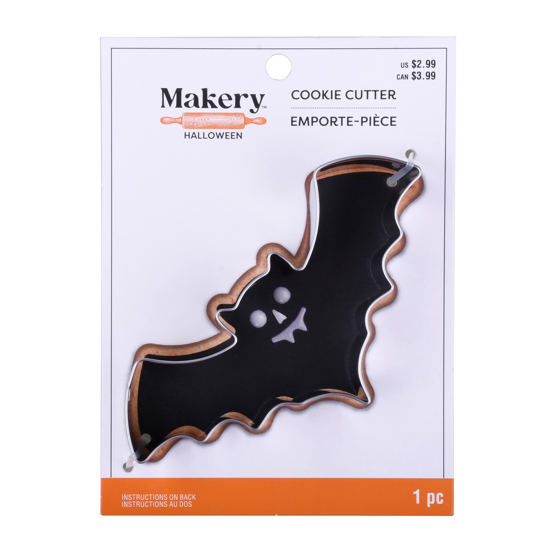 slide 2 of 3, 3.75" Bat Cookie Cutter By Makery, 3.75 in