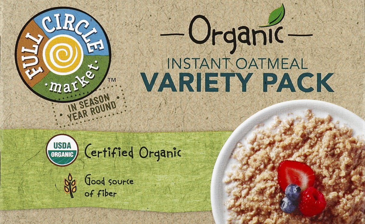 slide 6 of 6, Full Circle Market Organic Instant Oatmeal Variety Pack, 8 ct