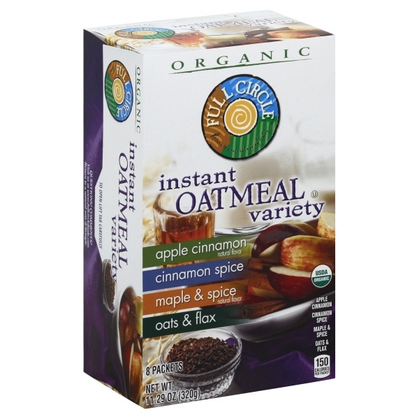 slide 1 of 6, Full Circle Market Organic Instant Oatmeal Variety Pack, 8 ct