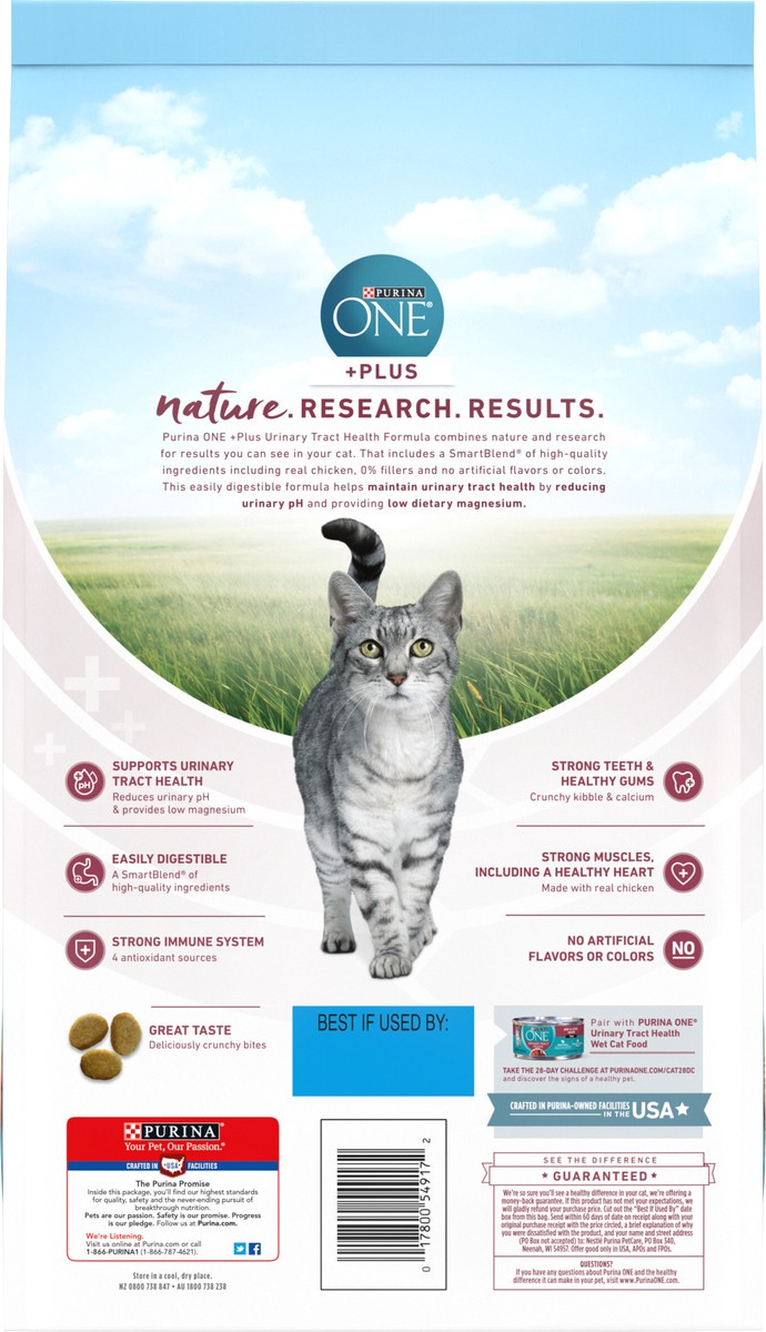 slide 4 of 9, ONE Purina ONE High Protein Dry Cat Food, +Plus Urinary Tract Health Formula, 3.5 lb