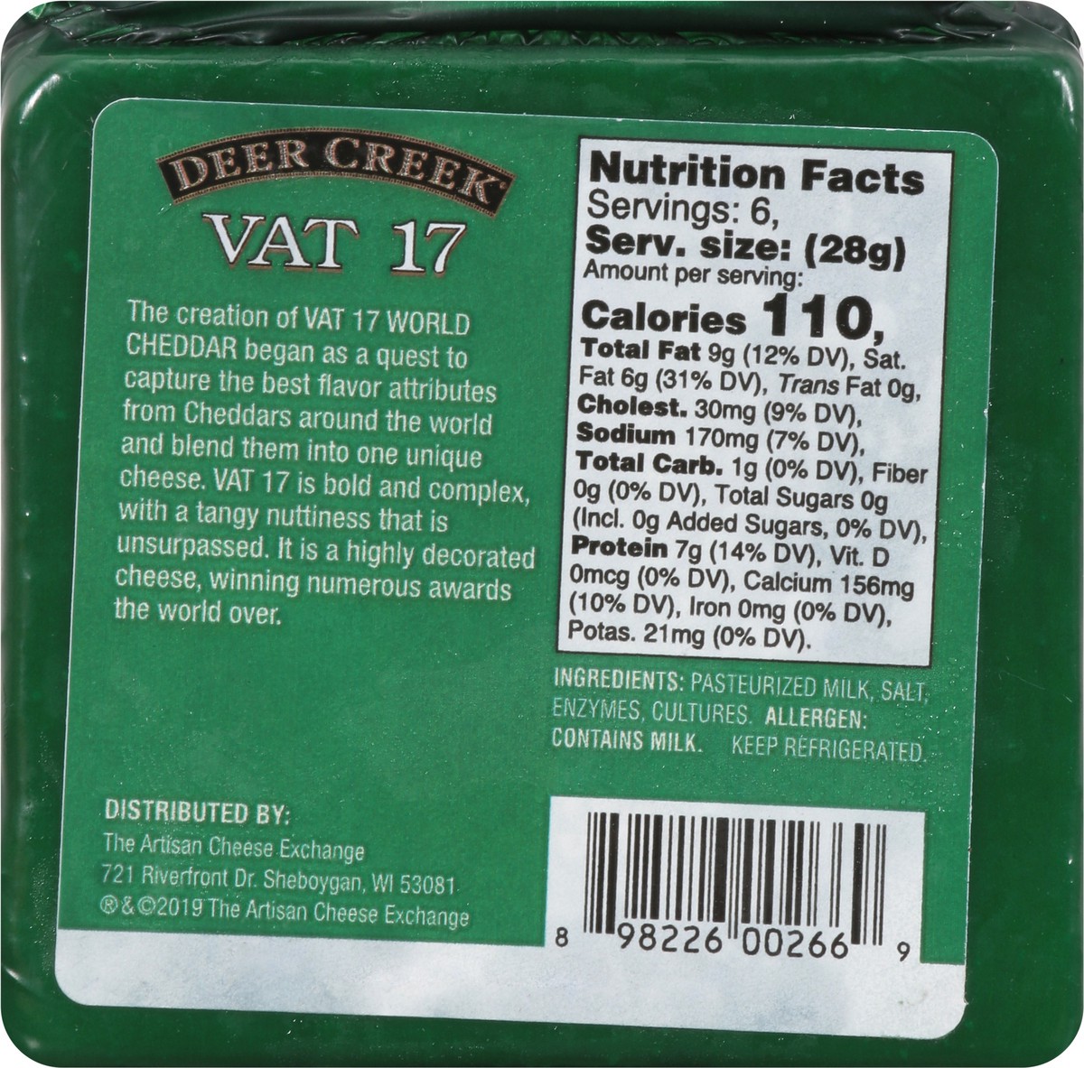 slide 9 of 9, Deer Creek Cheese, World Cheddar, 6 oz