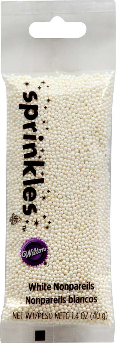 slide 2 of 7, Wilton Sprinkles White Nonpareils, 1.4 oz