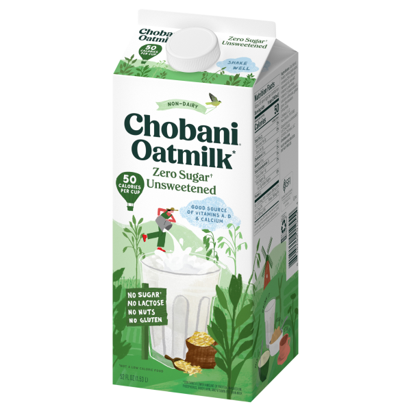 slide 2 of 25, Chobani Oat Milk Zero Sugar Plain, 52 oz