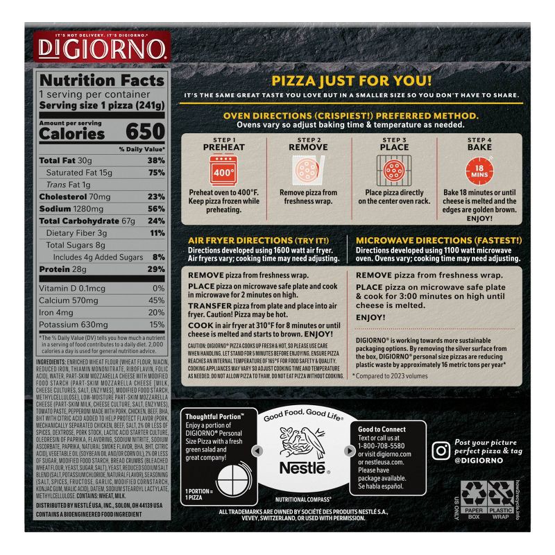 slide 3 of 11, DiGiorno Cheese Stuffed Crust Pepperoni Frozen Pizza - 8.5oz, 8.5 oz