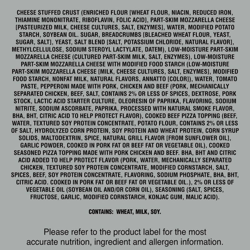 slide 6 of 11, DiGiorno Cheese Stuffed Crust Three Meat Frozen Pizza - 9.2oz, 9.2 oz