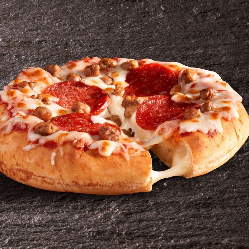 slide 6 of 8, DiGiorno Cheese Stuffed Crust Three Meat Frozen Pizza - 9.2oz, 9.2 oz