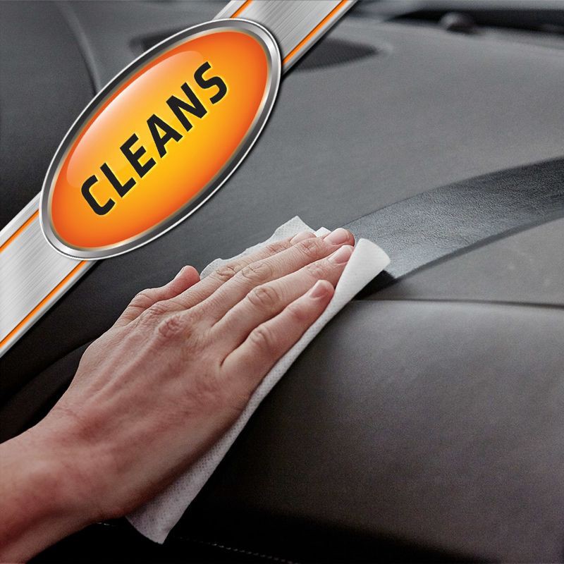 slide 3 of 4, Armor All 25ct Orange Cleaning Wipes: Non-Abrasive Automotive Interior Cleaners, Car Cleaning Wipes, Removes Dirt, 25 ct