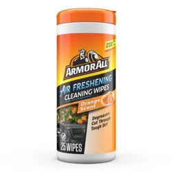 Armor All 25ct Orange Cleaning Wipes: Non-Abrasive Automotive Interior Cleaners, Car Cleaning Wipes, Removes Dirt